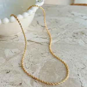 COLAR CORDÃO BAIANO COM 2MM DE ESPESSURA. 60CM DE COMPRIMENTO E 5CM DE REGULAGEM. BANHADO A OURO 18K.