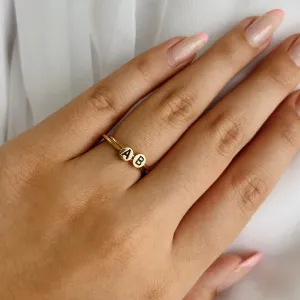 ANEL DE LETRA A DOURADO. BANHADO A OURO 18K.
