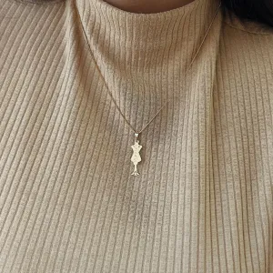 PINGENTE PROFISSÃO ESTILISTA DUPLO. BANHADO A OURO 18K.