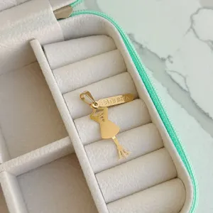 PINGENTE PROFISSÃO ESTILISTA DUPLO. BANHADO A OURO 18K.