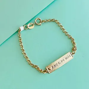 PULSEIRA PLAQUINHA AMOR DE MÃE. 14,5CM DE COMPRIMENTO. BANHADA A OURO 18K.