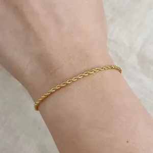 PULSEIRA CORDÃO BAIANO MH. 2MM. 16CM DE COMP E 5CM EXTENSOR BANHADA A OURO 18K.