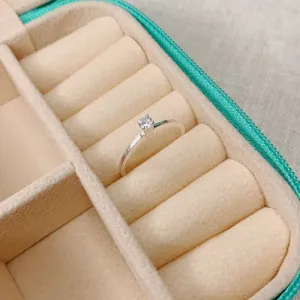 ANEL SOLITÁRIO 3MM. EM PRATA 925.