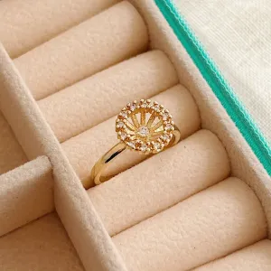 ANEL CHAFARIZ. BANHADO A OURO 18K.