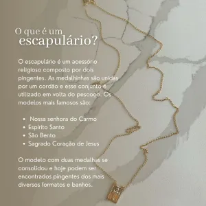 COLAR ESCAPULÁRIO ESTRELA DE DAVI. 60CM DE COMPRIMENTO. PLACA COM 1,5CM. BANHADO A OURO 18K.