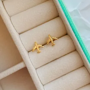 BRINCO MINI AVIÃO. 0,8CM DE ALTURA. BANHADO A OURO 18K.