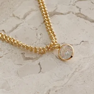CHOKER 2 FILEIRAS DE BOLINHAS COM PONTO DE LUZ. 35CM DE COMPRIMENTO E 5CM DE REGULAGEM. BANHADO A OURO 18K.