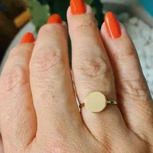 ANEL CÍRCULO CHAPA MINIMALISTA. BANHADO A OURO 18K.