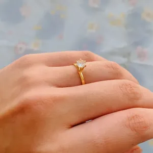 ANEL SOLITÁRIO ALTO 5MM. BANHADO A OURO 18K.