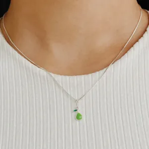 COLAR DE FRUTA PERA. 45CM DE COMPRIMENTO. EM PRATA 925.