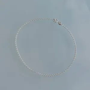 TORNOZELEIRA ELO PORTUGÊS. 25,5CM DE COMPRIMENTO. EM PRATA 925.