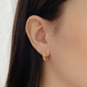 BRINCO ARGOLA ELO GRUMET. TAMANHO G. BANHADO A OURO 18K.