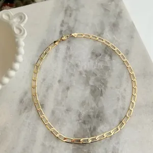 COLAR ELOS COMPRIDOS ENCAIXADOS. 40CM DE COMPRIMENTO. BANHADO A OURO 18K.