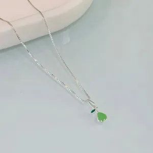 COLAR DE FRUTA PERA. 40CM DE COMPRIMENTO. EM PRATA 925.