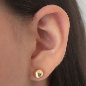 BRINCO BOLINHA 8MM. BANHADO A OURO 18K.