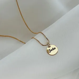 PINGENTE PERSONALIZADO MEDALHA 10MM DOURADO. BANHADO A OURO 18K.
