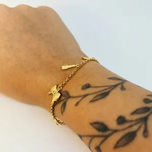 PULSEIRA CHARME MULHER. BANHADA A OURO 18K.