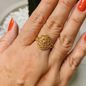 ANEL FILTRO DOS SONHOS. BANHADO A OURO 18K.