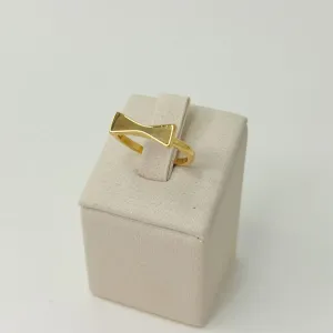 ANEL LAÇO MINIMALISTA LISO. BANHADO A OURO 18K.