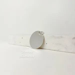 PINGENTE PERSONALIZADO MEDALHA 20MM. EM PRATA 925.