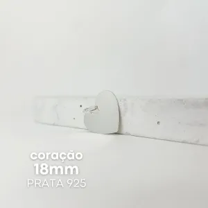 PINGENTE PERSONALIZADO CORAÇÃO 18MM. EM PRATA 925.
