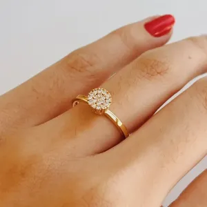 ANEL CHUVEIRINHO. TAMANHO 21. BANHADO A OURO 18K.