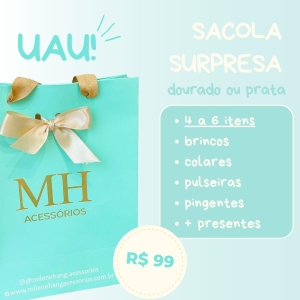 SACOLA SURPRESA UAU! PEÇAS PRATEADAS (BANHADA OU INOX)