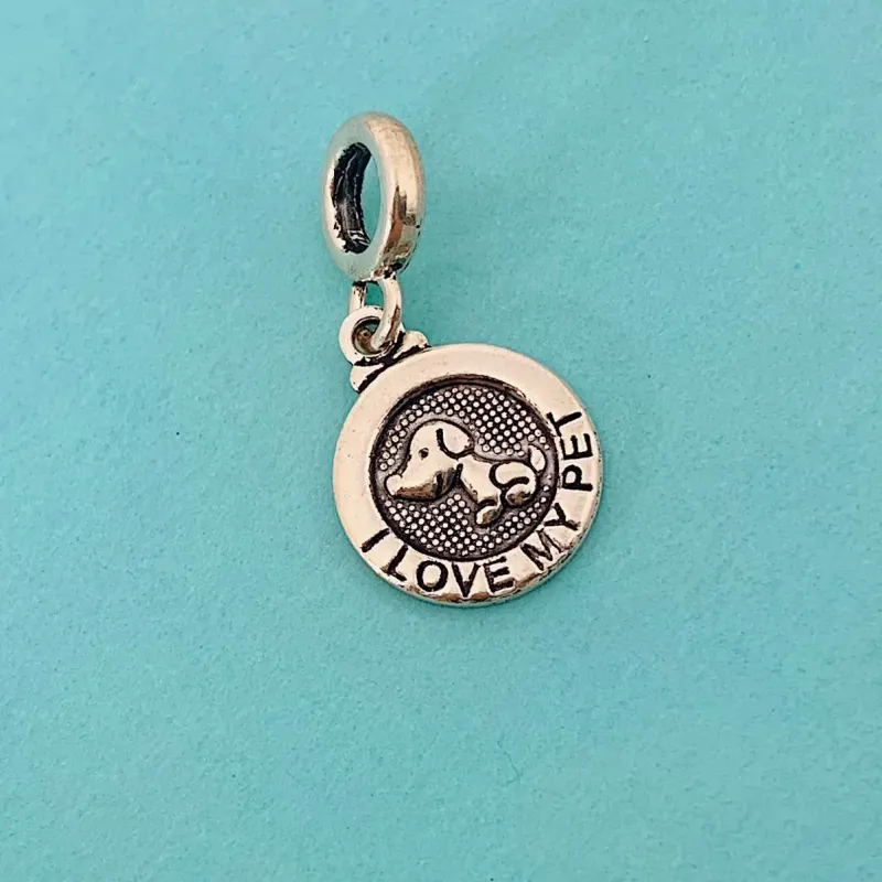 BERLOQUE I LOVE MY PET DOG. EM PRATA 925.