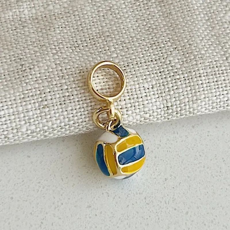 BERLOQUE BOLA DE VÔLEI. BANHADO A OURO 18K
