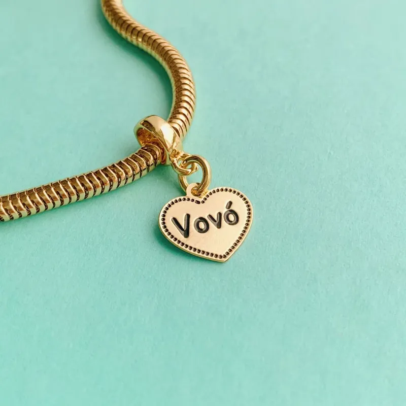 BERLOQUE VOVÓ. BANHADO A OURO 18K.