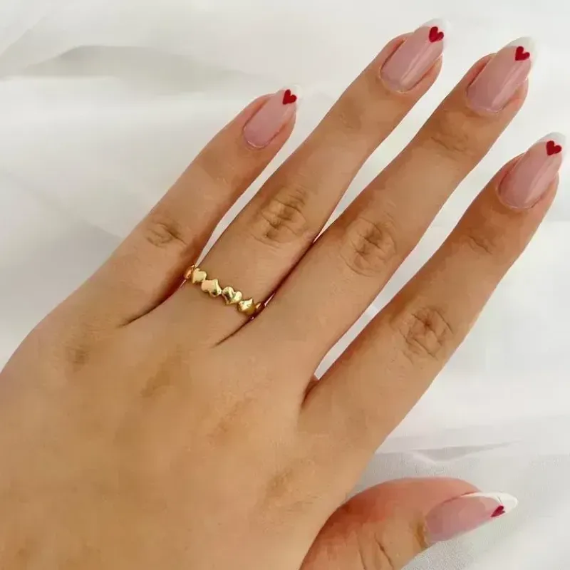 ANEL ALIANÇA CORAÇÕES OPOSTOS. BANHADO A OURO 18K.
