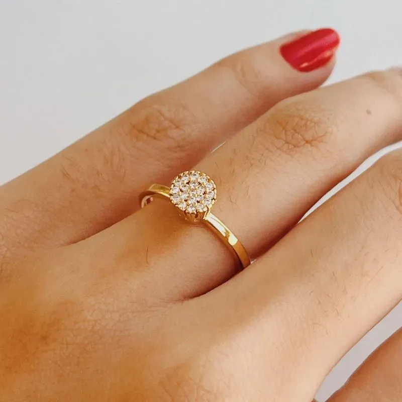 ANEL CHUVEIRINHO. BANHADO A OURO 18K.