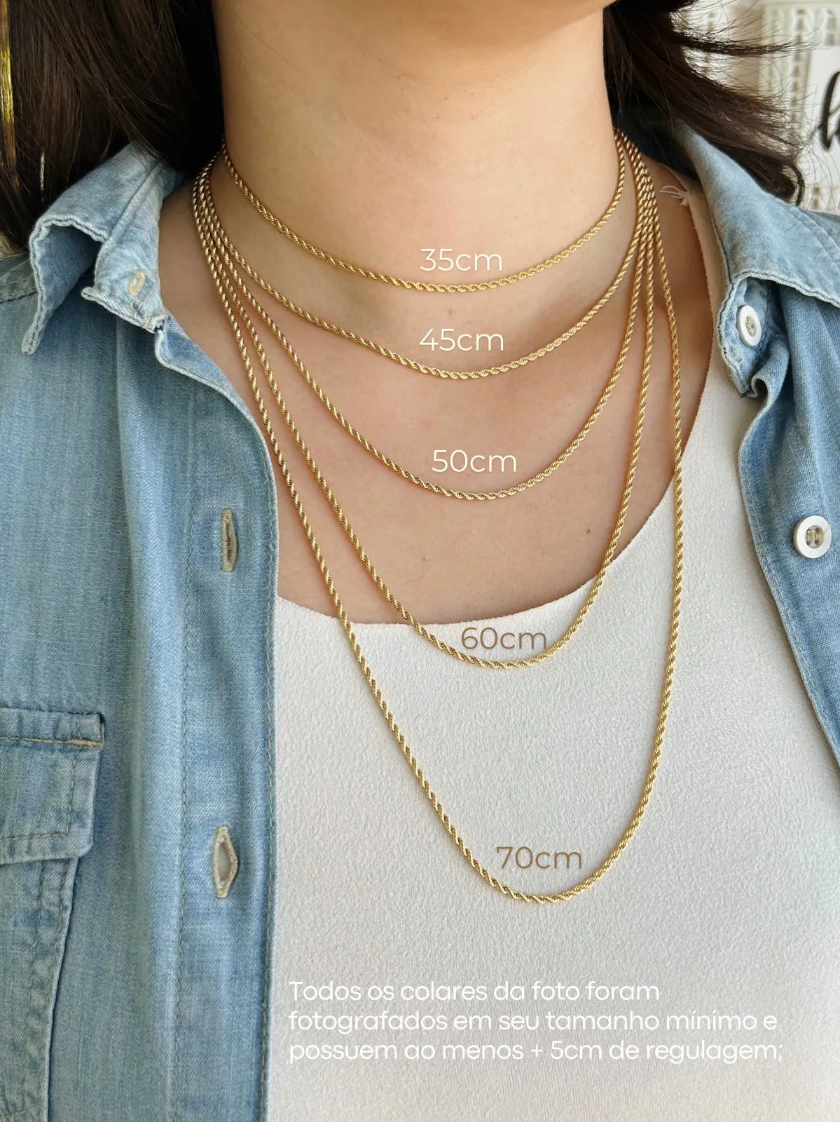 CHOKER CORDÃO BAIANO COM 2MM DE ESPESSURA. 35CM DE COMPRIMENTO E 10CM DE REGULAGEM. BANHADO A OURO 18K.