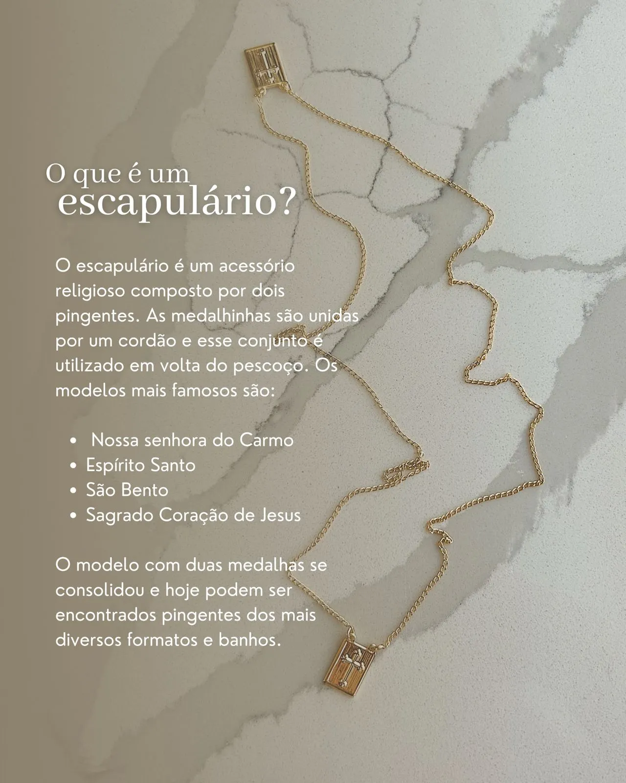 COLAR ESCAPULÁRIO SÃO MIGUEL COM MEDALHA REDONDA DE 0,8CM. 60CM DE COMPRIMENTO. BANHADO A OURO 18K.