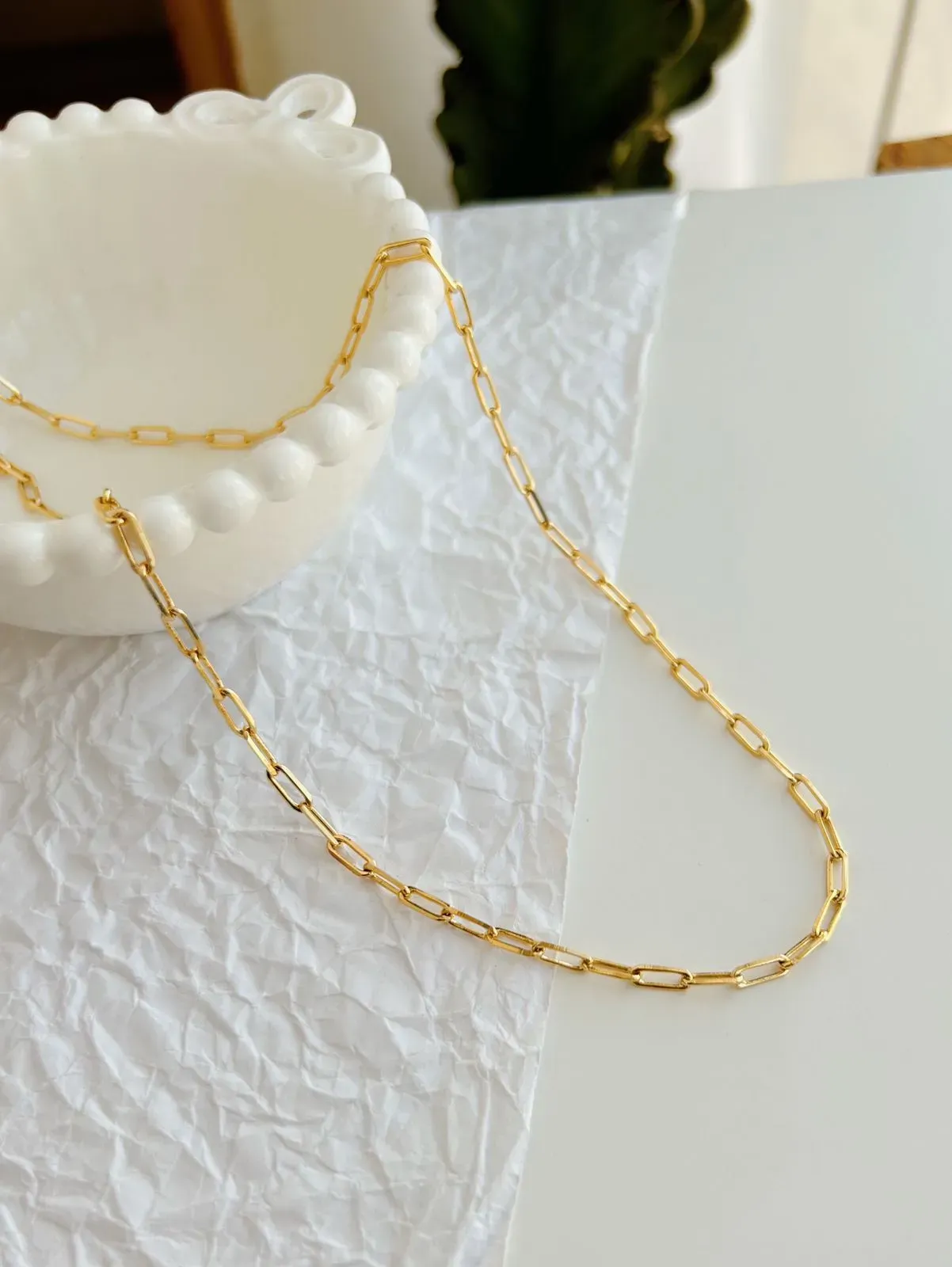 COLAR ELOS CARTIER. 60CM DE COMPRIMENTO. BANHADO A OURO 18K.