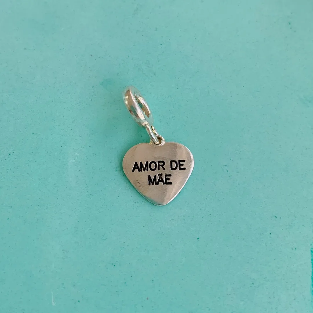 BERLOQUE AMOR DE MÃE. EM PRATA 925.