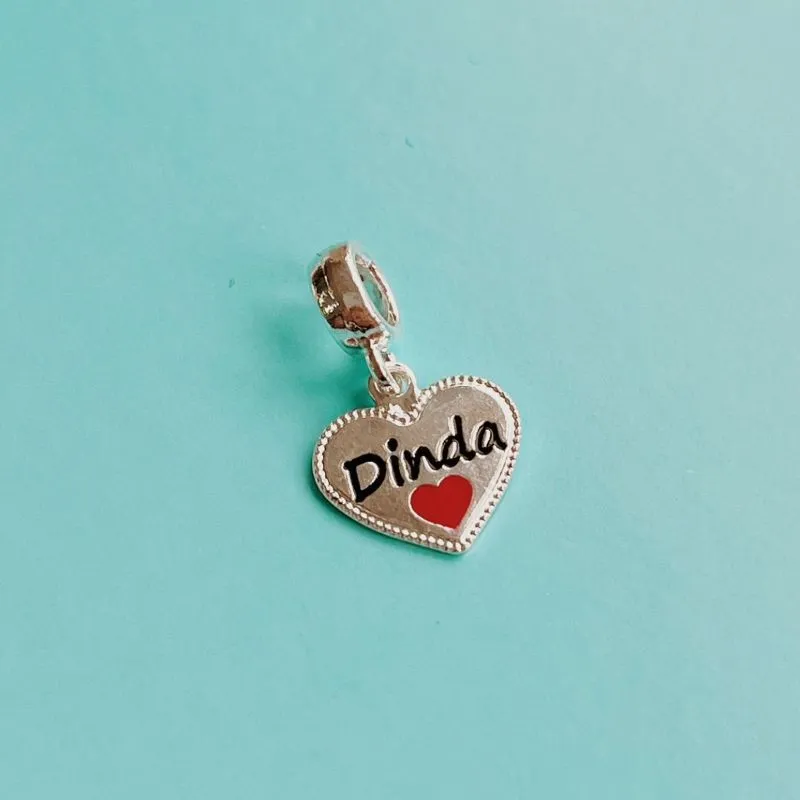 BERLOQUE CORAÇÃO DINDA. EM PRATA 925.