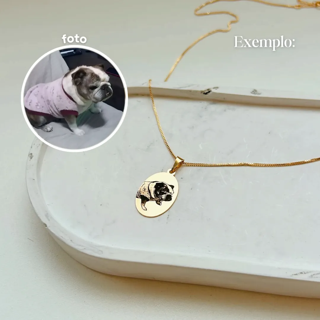PINGENTE MEDALHA OVAL PERSONALIZADO 25MMX15MM. BANHADO A PRATA