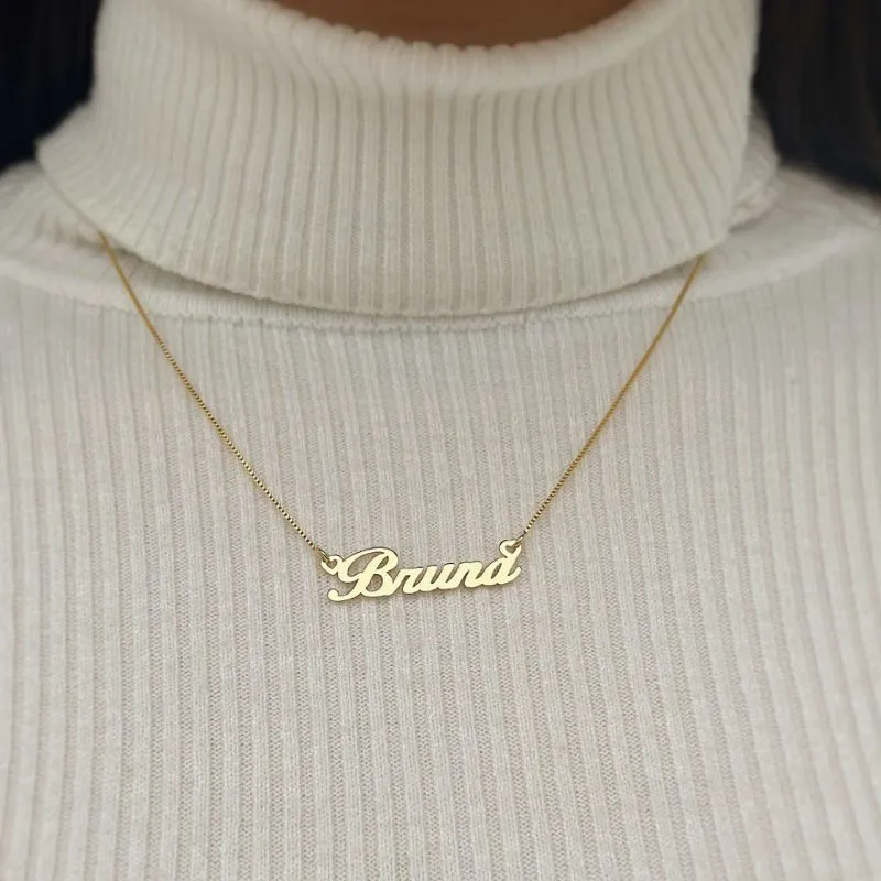COLAR PERSONALIZADO NOME DOURADO. 45CM DE COMPRIMENTO. BANHADO A OURO 18K.