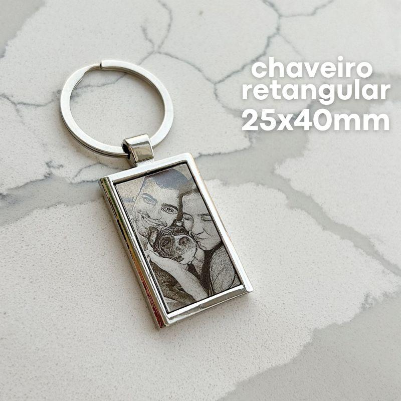 CHAVEIRO PERSONALIZADO RETANGULAR EM AÇO INOX. 25MM X40MM .