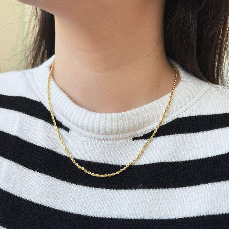 COLAR CORDÃO BAIANO 2MM. 50CM DE COMPRIMENTO E 5CM DE REGULAGEM. BANHADO A OURO 18k