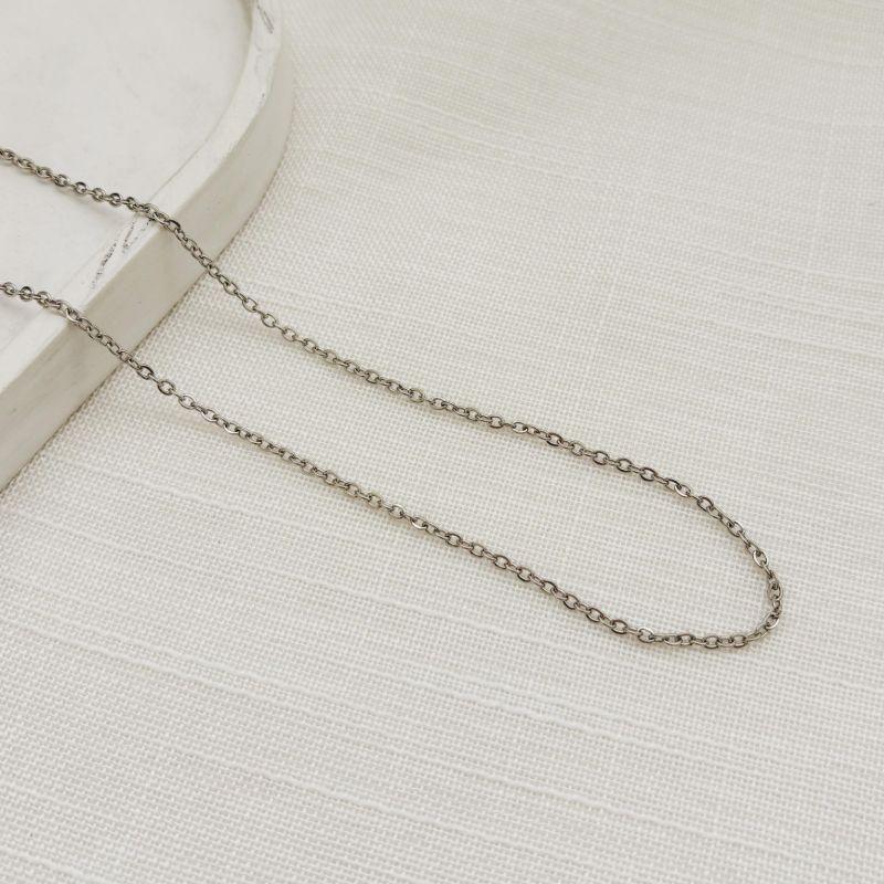 COLAR MINI ELOS CADEADINHO. 45CM DE COMPRIMENTO E 5CM DE REGULAGEM. EM AÇO INOX.