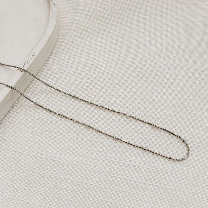 COLAR RABO RATO COM BOLINHAS. 40CM DE COMPRIMENTO. EM AÇO INOX.
